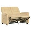 vidaXL divvietīgs masāžas krēsls, atgāžams, krēmkrāsas audums