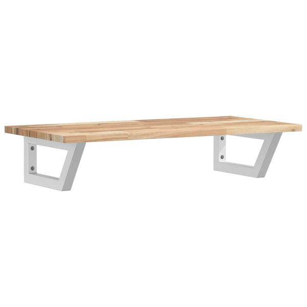 vidaXL izlietnes plaukts, stiprināms pie sienas, tērauds, akācija