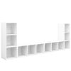 vidaXL TV plaukti, 4 gab., balti, 107x35x37 cm, inženierijas koks