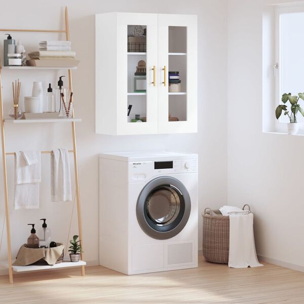 vidaXL sienas skapītis, balts, 69,5x34x90 cm