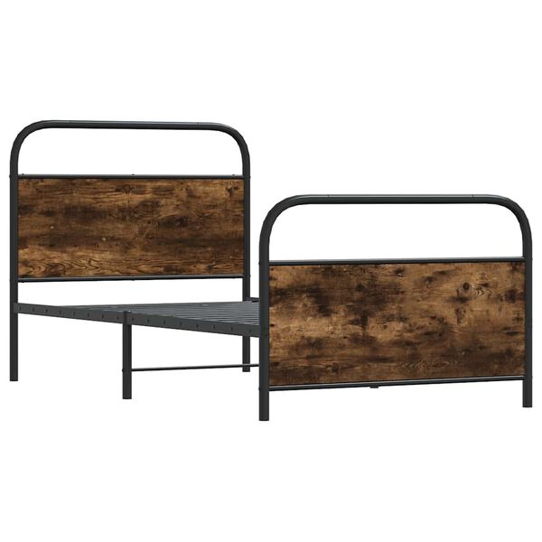 vidaXL gulta bez matrača, ozolkoka, 90x190 cm, inženierijas koks