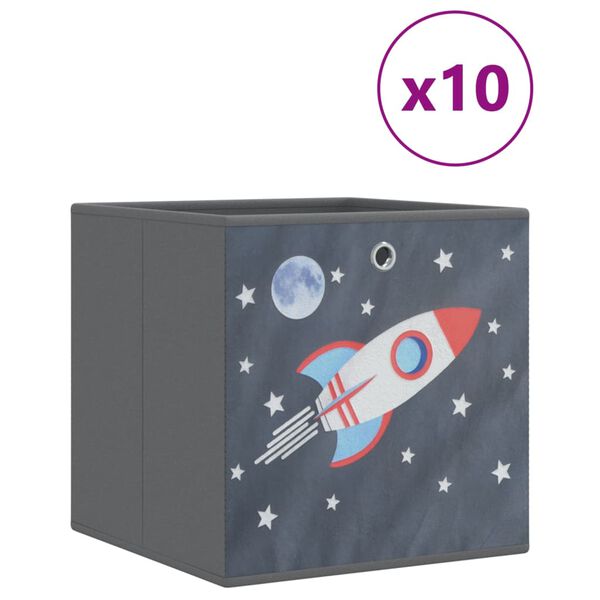 vidaXL salokāmas uzglabā&scaron;anas kastes 10 gab 32x32x32 cm neausts audums