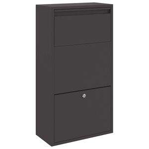 vidaXL Paku nodo&scaron;anas kaste ar durvīm Melna 44 x 22 x 82 cm Tērauds