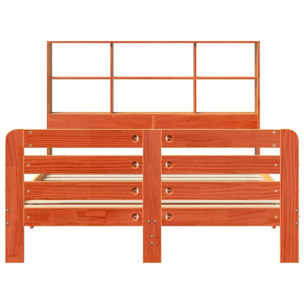 vidaXL gulta bez matrača, vaska brūnas, 120x200 cm, priedes masīvkoks