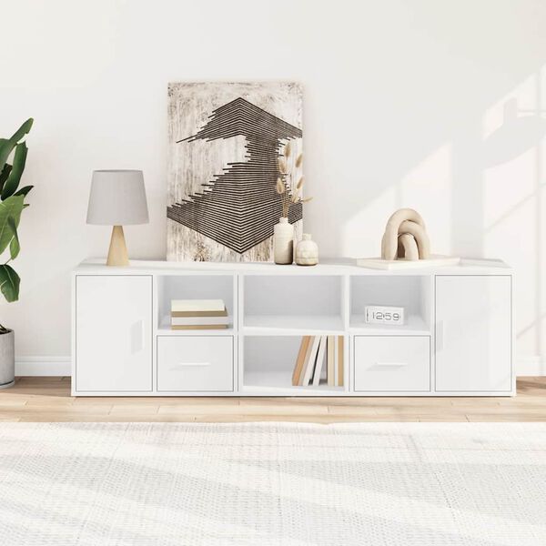 vidaXL stūra skapītis, balts, 160x40x45 cm, inženierijas koks