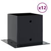 vidaXL Statu pamatnes Kvadrātveida 12 gab Antracīts 141x141 mm