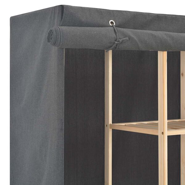 vidaXL skapis, 173x40x170 cm, pelēks audums