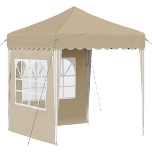 vidaXL Pop-up svinību teltis Krēmkrāsa 195 x 195 x 245 cm