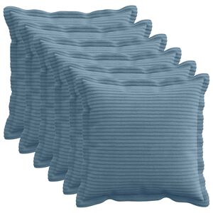 vidaXL Spilvenu pārvalks 6 gab. HOUTEN Zila 30 x 30 cm kordurojs