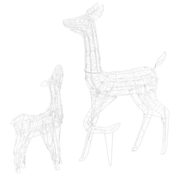 vidaXL akrila ziemeļbriežu Ziemassvētku dekorācija, 160 baltas LED