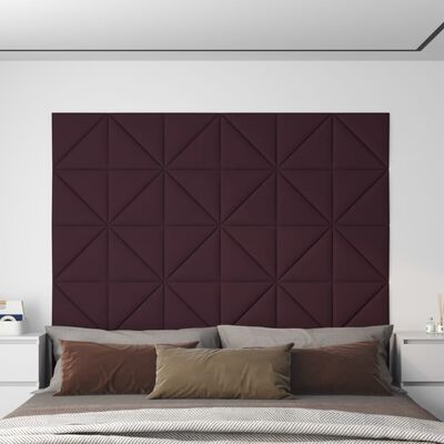 vidaXL sienas paneļi, 12 gab., violeti, 30x30 cm, audums, 0,54 m²