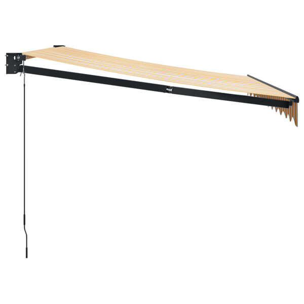 vidaXL izvelkama markīze, dzeltena, balta, 3,5x2,5m, audums, alumīnijs