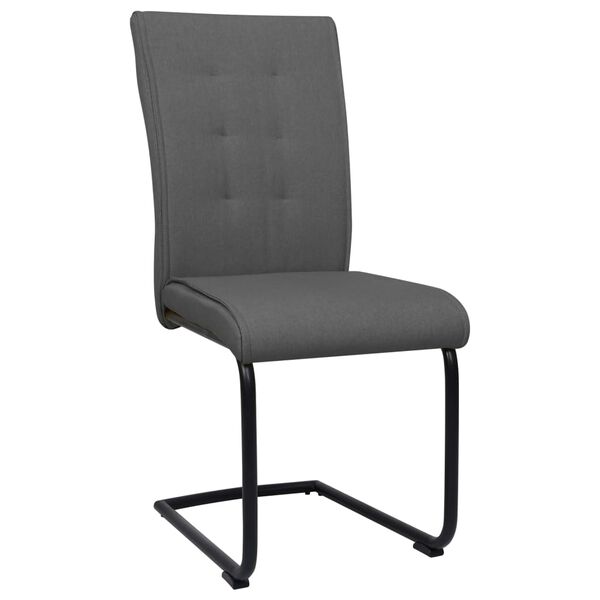 vidaXL konsoles virtuves krēsli, 2 gab., tum&scaron;i pelēks audums