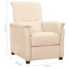 vidaXL atpūtas krēsls, paceļams, krēmkrāsas audums