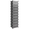 vidaXL apavu plaukts, melns, 44x32x174 cm, plastmasa