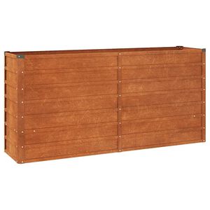 vidaXL augstā dārza puķu kaste, rūsas, 160x40x77 cm, kortena tērauds