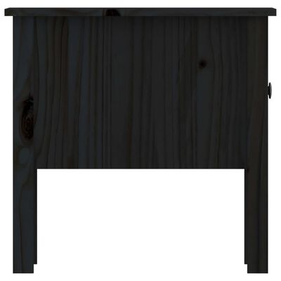 vidaXL galdiņš, melns, 50x50x49 cm, priedes masīvkoks