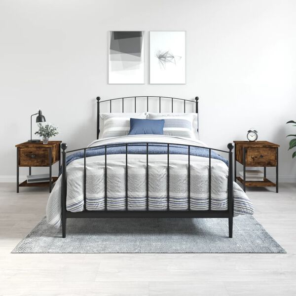 vidaXL naktsskapī&scaron;i, 2 gb., ozolkoka, 34x35,5x45 cm, inženierijas koks