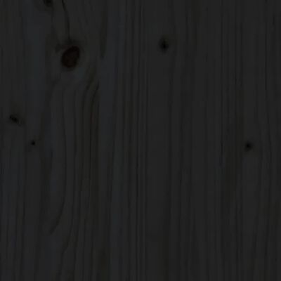 vidaXL naktsskapītis, melns, 40x34x35 cm, priedes masīvkoks