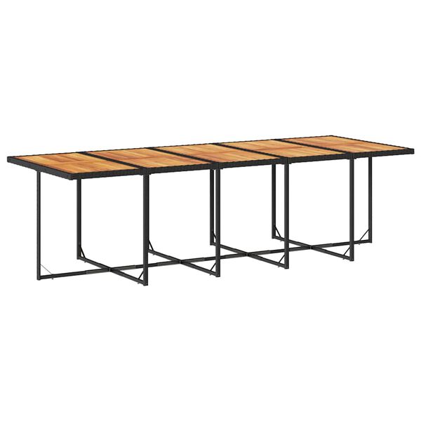 vidaXL 15-daļīgs dārza mēbeļu komplekts ar matračiem, melns PE