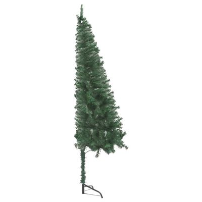 vidaXL izgaismota stūra Ziemassvētku egle, zaļa, 180 cm, PVC
