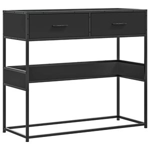 vidaXL konsoles galdiņ&scaron;, melns, 90x35x80 cm, inženierijas koks
