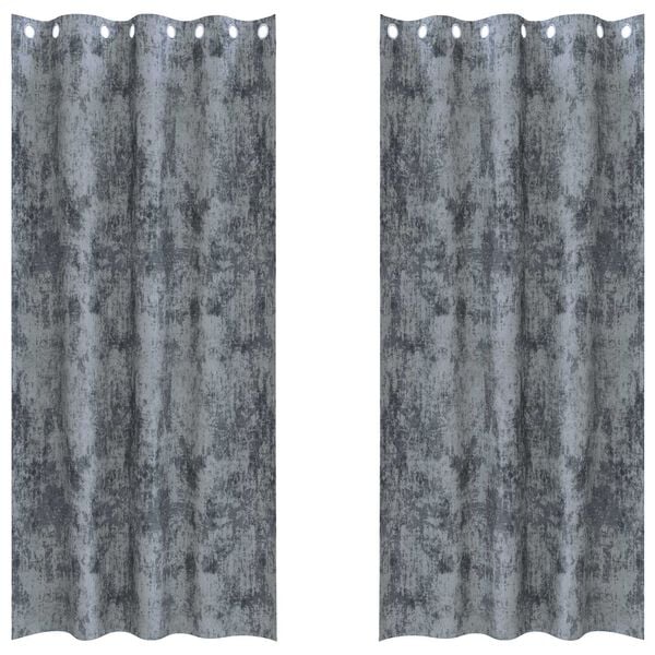vidaXL Samta aizkari 2 pcs Sudrabaini pelēks 260 x 140 cm Samts