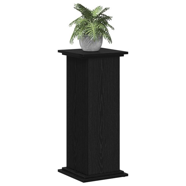 vidaXL Augu statīvs Melns ozolkoks 33 x 33 x 80 cm Inženierijas koks