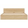 vidaXL gultas rāmis ar galvgali un LED, koka krāsa, 180x200 cm