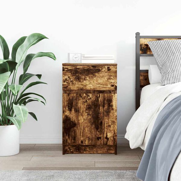 vidaXL naktsskapītis, ozolkoka krāsa, 39x35x65 cm, inženierijas koks