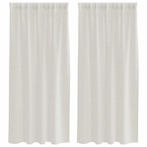 vidaXL Voile aizkaris 2 pcs Krēmkrāsa 175 x 140 cm Poliesters