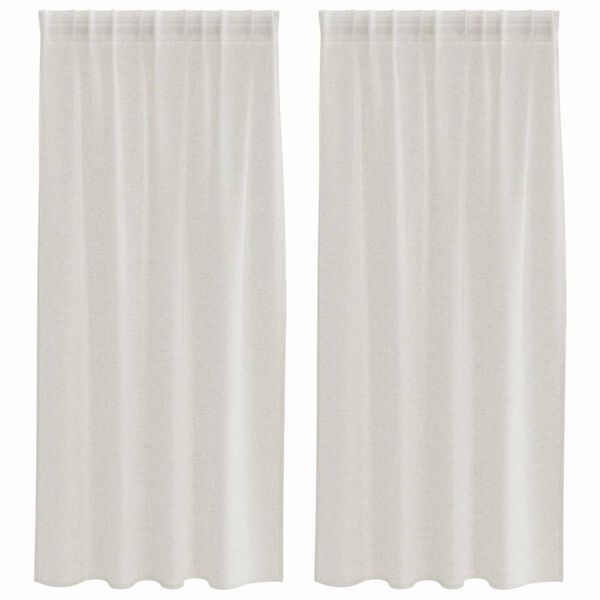 vidaXL Voile aizkaris 2 pcs Krēmkrāsa 175 x 140 cm Poliesters