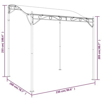 vidaXL nojume, antracītpelēka, 2x2,3 m, 180 g/m², audums un tērauds