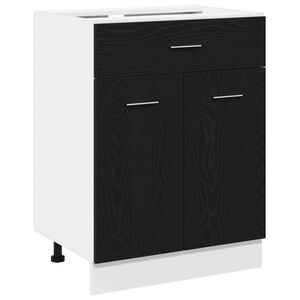 vidaXL Piekarams skapītis ar plauktu Melns ozolkoks 60 x 46 x 81,5 cm