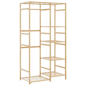 vidaXL drēbju statīvs ar plauktiem 100x50x184,5 cm bambusa