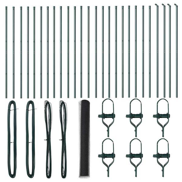 vidaXL Žoga āķis Pelēka 50 x 1,2 m (36 mm siets) Tērauds un PVC