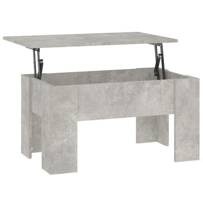 vidaXL kafijas galdiņš, betona pelēks, 79x49x41 cm, inženierijas koks