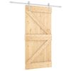 vidaXL Slīdo&scaron;ās durvis Dabisks un balts 100 x 210 cm Priedes masīvkoks
