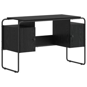 vidaXL Galds ar uzglabā&scaron;anu Melns ozols 120 x 50.5 x 75.5 cm