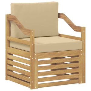 vidaXL Āra dīvāns Poliesters Balta un bē&scaron;a