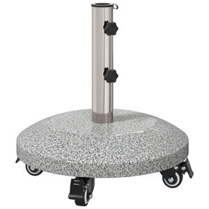 vidaXL Granīta lietussarga pamatne ar riteņiem 4-5 cm caurulei 27.2 kg