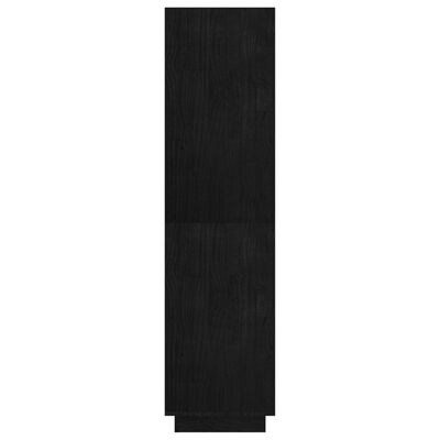 vidaXL grāmatu plaukts, melns, 80x35x135 cm, priedes masīvkoks
