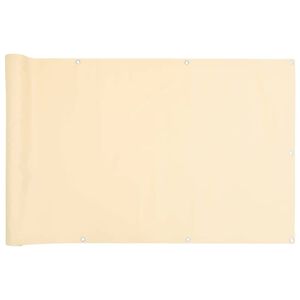 vidaXL balkona aizslietnis, PVC, 300x120 cm, krēmkrāsas