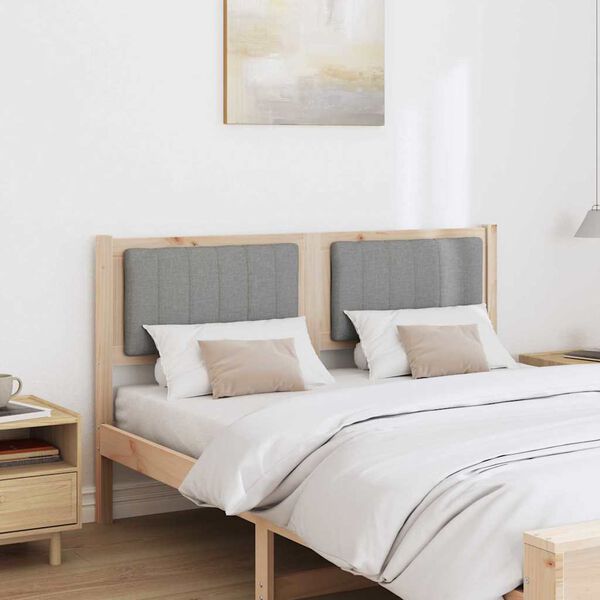 vidaXL Mīkstināts gultas galvgalis Brūna 135 cm Ciets priedes koks