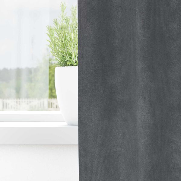 vidaXL Aptum&scaron;ojo&scaron;ie aizkari 2 pcs Gai&scaron;i pelēks 140 x 260 cm Samts