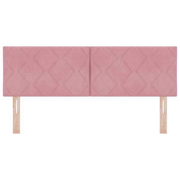 vidaXL Galvgalis ar galvas klāju Rozā 160 cm Samts