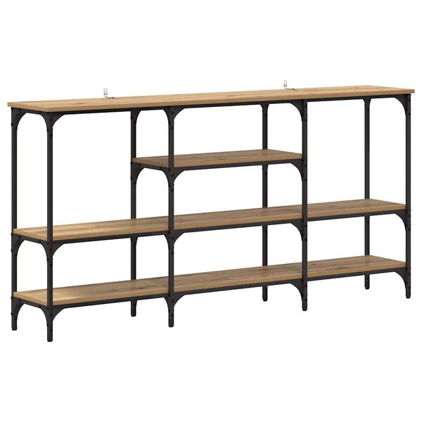 vidaXL Konsoles galds ar plauktu amatnieku ozola 160 x 29 x 80 cm