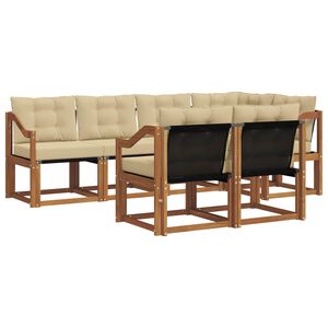 vidaXL Āra dīvānu komplekts ar spilvenu 7 pcs Dabisks un bē&scaron;s