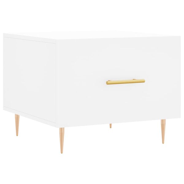 vidaXL kafijas galdiņš, balts, 50x50x40 cm, inženierijas koks