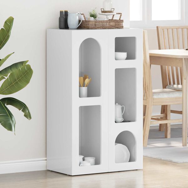 vidaXL Puse Augsta spīduma baltā krāsa 59 x 35 x 100,5 cm